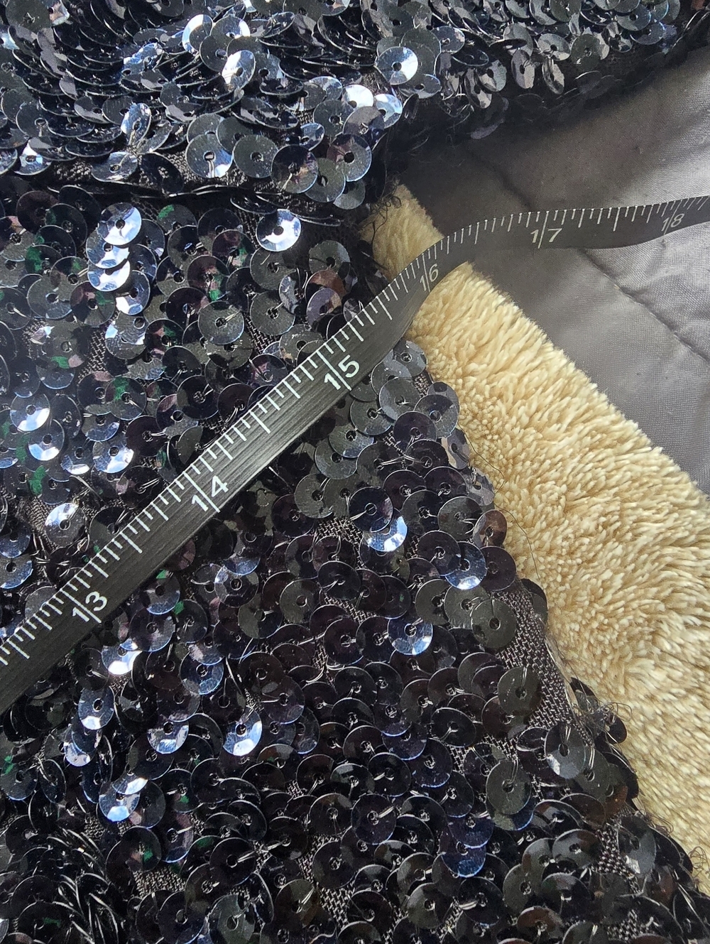 Venus Sequin Long Sleeve Mini Dress Womens size small Black Dark Blue Bodycon - Picture 9 of 13